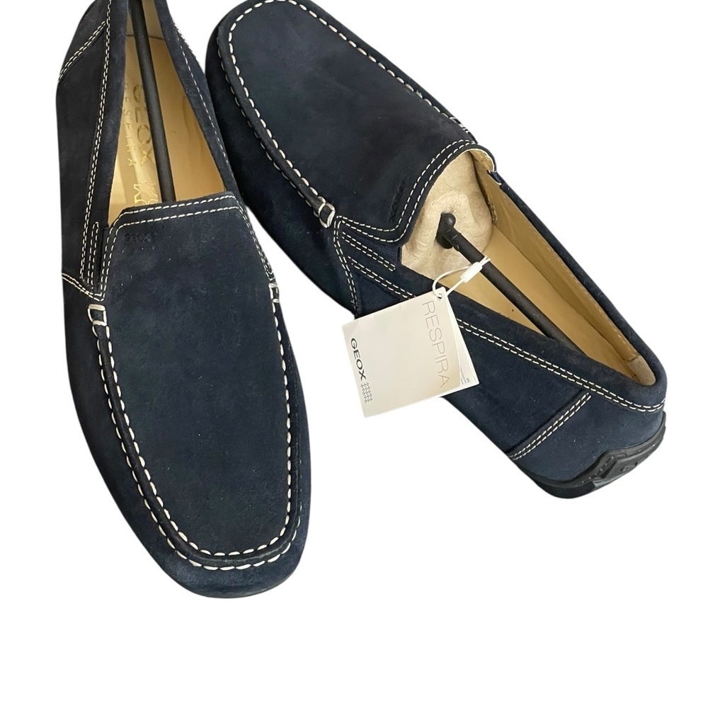 GEOX Respira Men Navy Breathable Italian‎ Patent Suede
Driving Shoes size 43.5